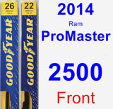 Front Wiper Blade Pack for 2014 Ram ProMaster 2500 - Premium
