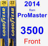 Front Wiper Blade Pack for 2014 Ram ProMaster 3500 - Premium