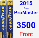 Front Wiper Blade Pack for 2015 Ram ProMaster 3500 - Premium