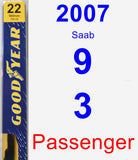 Passenger Wiper Blade for 2007 Saab 9-3 - Premium