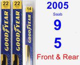 Front & Rear Wiper Blade Pack for 2005 Saab 9-5 - Premium