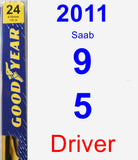 Driver Wiper Blade for 2011 Saab 9-5 - Premium