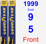 Front Wiper Blade Pack for 1999 Saab 9-5 - Premium