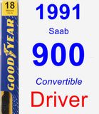 Driver Wiper Blade for 1991 Saab 900 - Premium