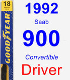 Driver Wiper Blade for 1992 Saab 900 - Premium