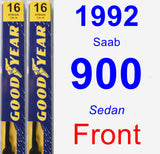 Front Wiper Blade Pack for 1992 Saab 900 - Premium