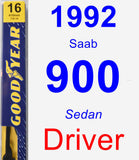 Driver Wiper Blade for 1992 Saab 900 - Premium