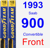 Front Wiper Blade Pack for 1993 Saab 900 - Premium