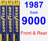 Front & Rear Wiper Blade Pack for 1987 Saab 9000 - Premium