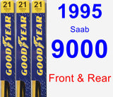 Front & Rear Wiper Blade Pack for 1995 Saab 9000 - Premium