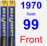 Front Wiper Blade Pack for 1970 Saab 99 - Premium