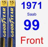 Front Wiper Blade Pack for 1971 Saab 99 - Premium