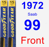 Front Wiper Blade Pack for 1972 Saab 99 - Premium