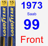 Front Wiper Blade Pack for 1973 Saab 99 - Premium