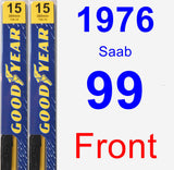 Front Wiper Blade Pack for 1976 Saab 99 - Premium