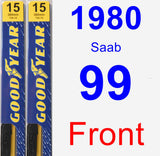 Front Wiper Blade Pack for 1980 Saab 99 - Premium