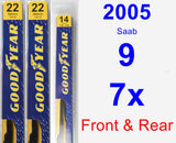 Front & Rear Wiper Blade Pack for 2005 Saab 9-7x - Premium