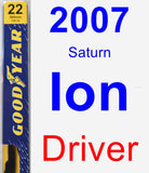 Driver Wiper Blade for 2007 Saturn Ion - Premium