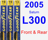 Front & Rear Wiper Blade Pack for 2005 Saturn L300 - Premium