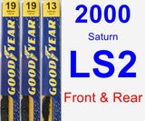 Front & Rear Wiper Blade Pack for 2000 Saturn LS2 - Premium