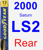 Rear Wiper Blade for 2000 Saturn LS2 - Premium