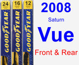 Front & Rear Wiper Blade Pack for 2008 Saturn Vue - Premium