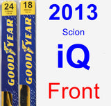 Front Wiper Blade Pack for 2013 Scion iQ - Premium