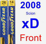 Front Wiper Blade Pack for 2008 Scion xD - Premium