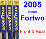 Front & Rear Wiper Blade Pack for 2005 Smart Fortwo - Premium