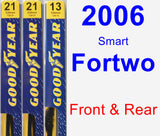 Front & Rear Wiper Blade Pack for 2006 Smart Fortwo - Premium