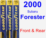 Front & Rear Wiper Blade Pack for 2000 Subaru Forester - Premium