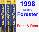 Front & Rear Wiper Blade Pack for 1998 Subaru Forester - Premium