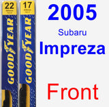 Front Wiper Blade Pack for 2005 Subaru Impreza - Premium