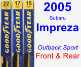 Front & Rear Wiper Blade Pack for 2005 Subaru Impreza - Premium