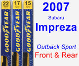 Front & Rear Wiper Blade Pack for 2007 Subaru Impreza - Premium