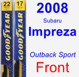 Front Wiper Blade Pack for 2008 Subaru Impreza - Premium