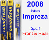 Front & Rear Wiper Blade Pack for 2008 Subaru Impreza - Premium