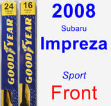 Front Wiper Blade Pack for 2008 Subaru Impreza - Premium