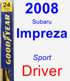 Driver Wiper Blade for 2008 Subaru Impreza - Premium