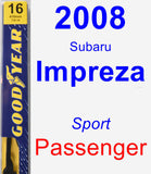 Passenger Wiper Blade for 2008 Subaru Impreza - Premium