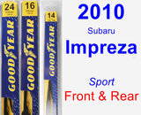 Front & Rear Wiper Blade Pack for 2010 Subaru Impreza - Premium