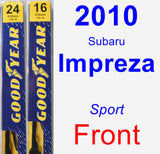 Front Wiper Blade Pack for 2010 Subaru Impreza - Premium