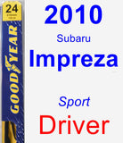 Driver Wiper Blade for 2010 Subaru Impreza - Premium