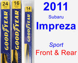 Front & Rear Wiper Blade Pack for 2011 Subaru Impreza - Premium