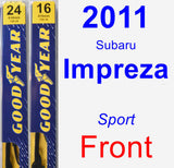Front Wiper Blade Pack for 2011 Subaru Impreza - Premium