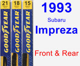 Front & Rear Wiper Blade Pack for 1993 Subaru Impreza - Premium