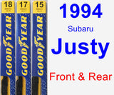 Front & Rear Wiper Blade Pack for 1994 Subaru Justy - Premium