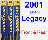 Front & Rear Wiper Blade Pack for 2001 Subaru Legacy - Premium