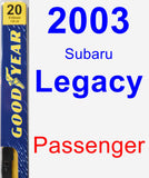 Passenger Wiper Blade for 2003 Subaru Legacy - Premium