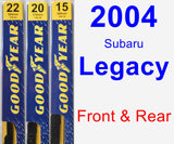 Front & Rear Wiper Blade Pack for 2004 Subaru Legacy - Premium